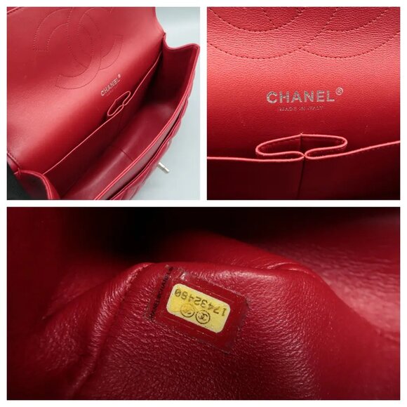 100% Authentic CHANEL CF Jumbo Red Leather Shoulder Bag - Picture 11 of 12